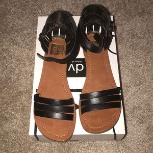 Dolce Vita Black Leather Sandals Sz 8.5